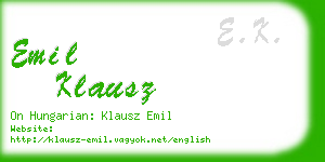 emil klausz business card